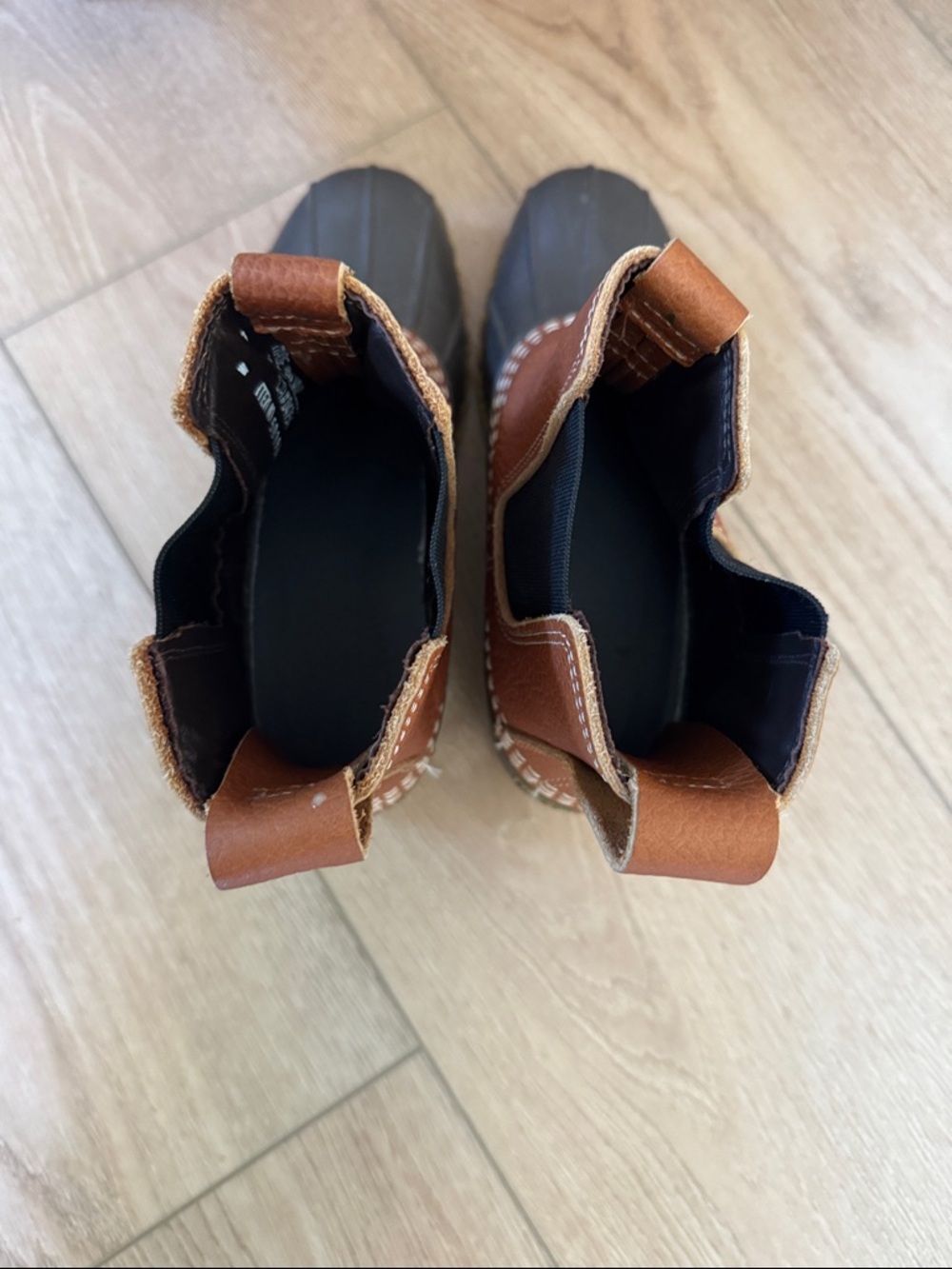 L.L.Bean rubber/leather Chelsea boots size 8 - Picture 6 of 9